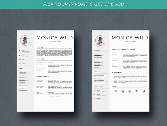 Resume Template | CV Word Mac in Resume Templates - product preview 3