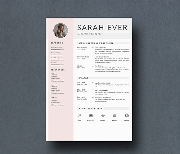 Creative Resume Template 4 Pages in Letter Templates - product preview 2