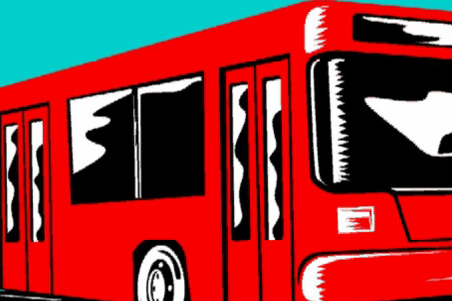 Animation Coach Bus Shuttle Retro