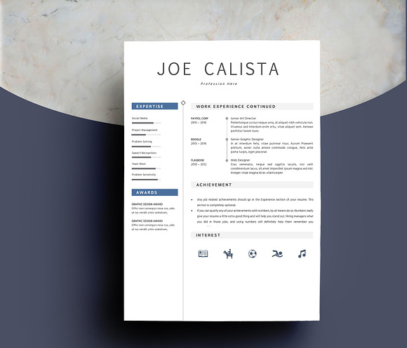 Professional CV Resume Template in Letter Templates - product preview 2