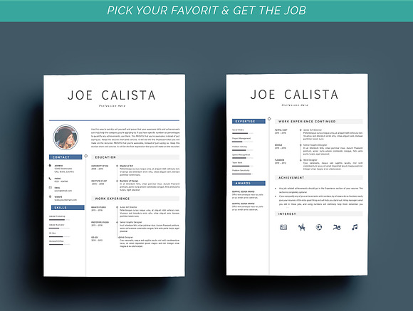 Professional CV Resume Template in Letter Templates - product preview 3