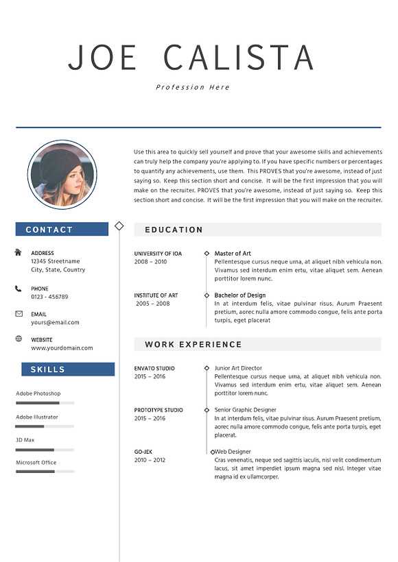 Professional CV Resume Template in Letter Templates - product preview 7