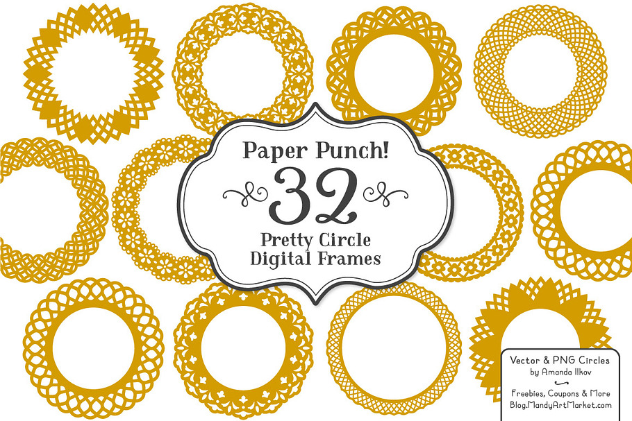 Mustard Vector Lace Frames in Illustrations - product preview 8