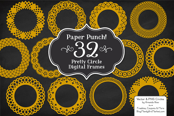 Mustard Vector Lace Frames in Illustrations - product preview 1