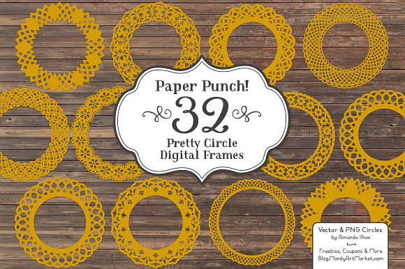 Mustard Vector Lace Frames in Illustrations - product preview 2