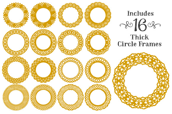 Mustard Vector Lace Frames in Illustrations - product preview 3