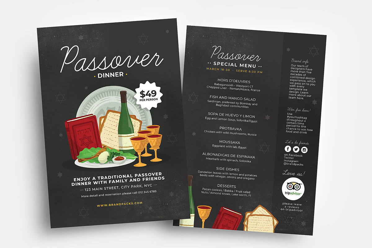 Passover Flyer / Menu Template in Flyer Templates - product preview 8