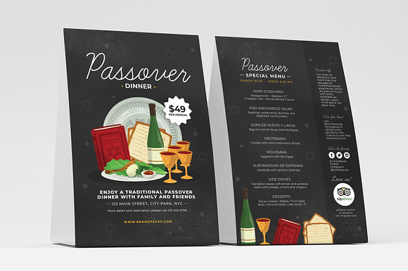 Passover Flyer / Menu Template in Flyer Templates - product preview 1