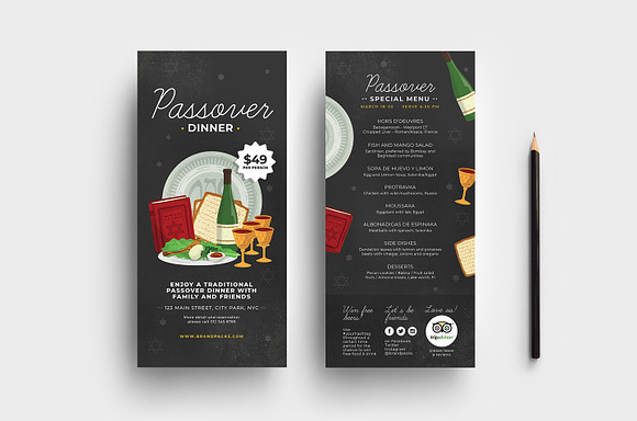 Passover Flyer / Menu Template in Flyer Templates - product preview 2