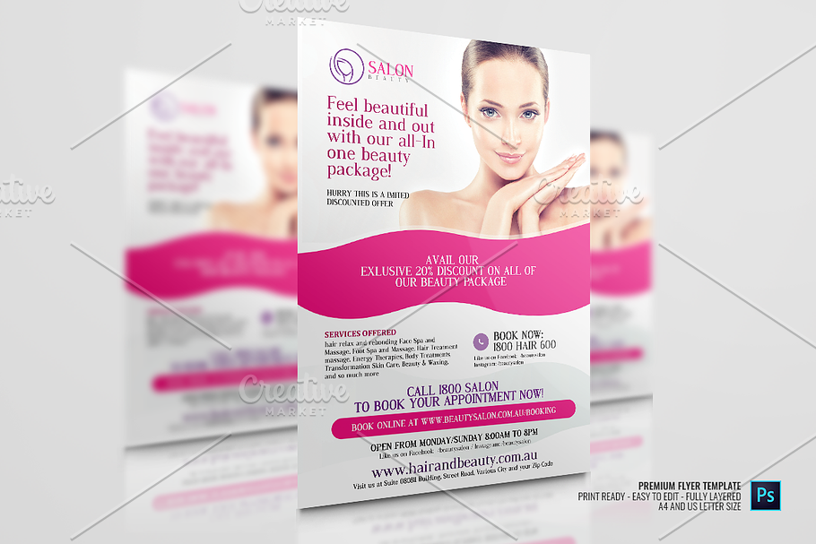 Hair and Make-up Salon Flyer in Flyer Templates - product preview 8