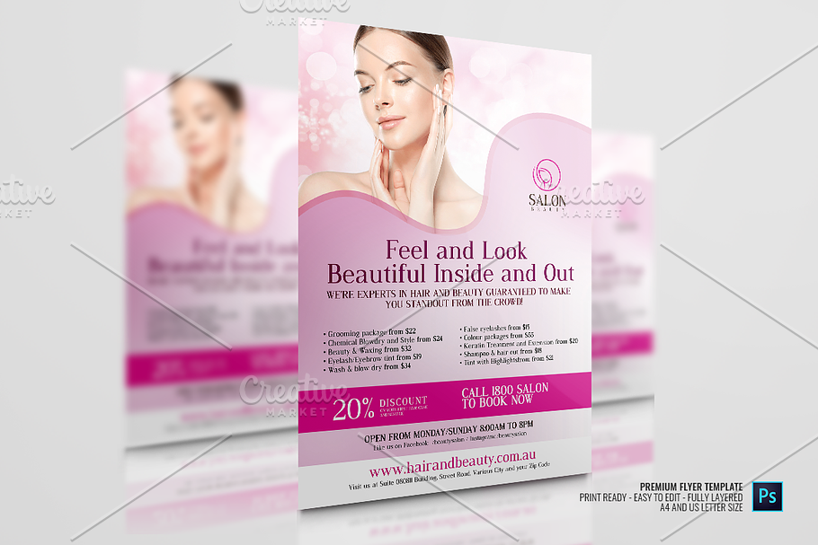 Hair and Beauty Parlor Flyer in Flyer Templates - product preview 8