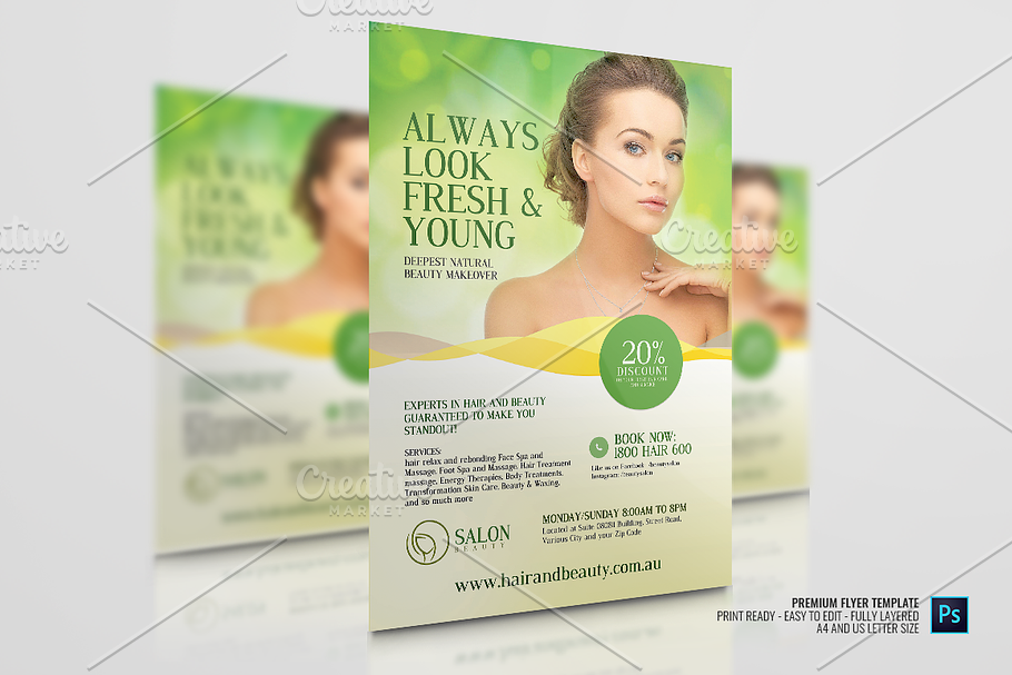 Hair and Beauty Salon Flyer in Flyer Templates - product preview 8