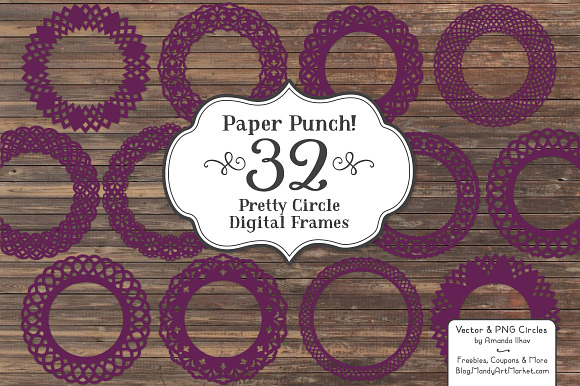 Plum Lace Vector Frames in Illustrations - product preview 2