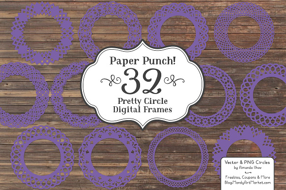 Purple Lace Vector Frames in Illustrations - product preview 2