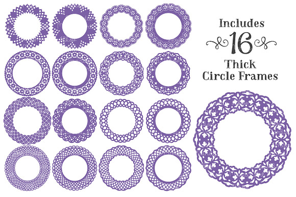 Purple Lace Vector Frames in Illustrations - product preview 3