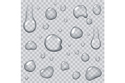 Huge Water Drops on Transparent
