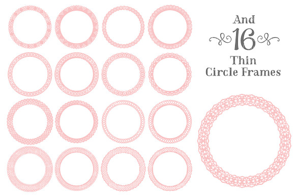 Soft Pink Vector Lace Frames in Illustrations - product preview 4
