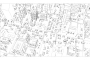 Vector city streets outline.
