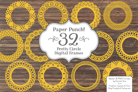 Sunshine Yellow Lace Frames in Illustrations - product preview 2