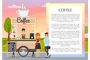 Coffee Shop Banner, Colorful Vector