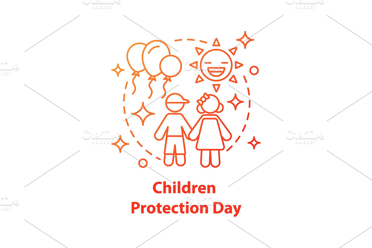 Childrenâs protection day icon in Illustrations - product preview 8