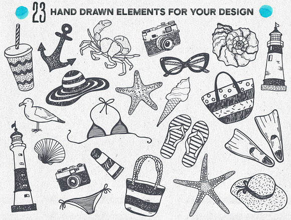 SEA DOODLES SET. in Patterns - product preview 1