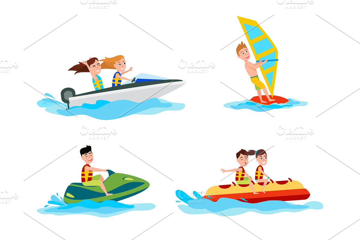 Sea Water Activities of Summer in Illustrations - product preview 8