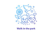 Walking in the park concept icon