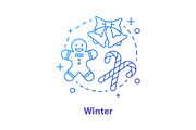 Winter holidays concept icon