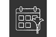 Cleaning schedule chalk icon