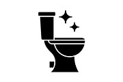 Toilet cleaning glyph icon