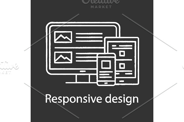 Responsive website design chalk icon