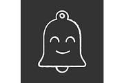 Smiling bell chalk icon