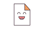 Smiling file character color icon