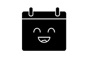 Smiling calendar character icon