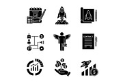 Startup glyph icons set