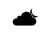 Cloudy night glyph icon