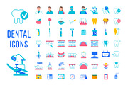 Dental Clinic Services Flat Icons