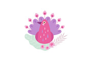 Pink Peacock Bird, Symbol of Spring