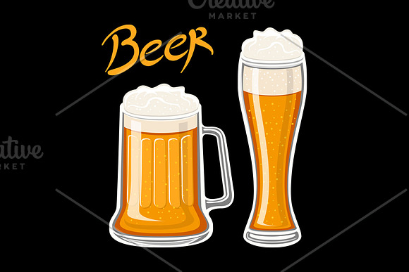 Vector image of mugs of beer glass.  in Graphics - product preview 1