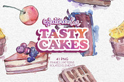 Tasty cakes Watercolor png