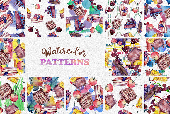 Tasty cakes Watercolor png in Illustrations - product preview 3