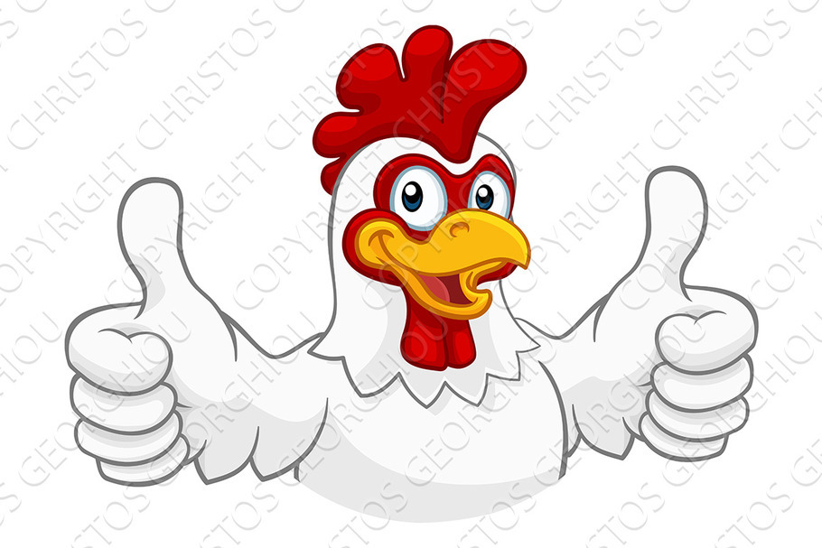 Chicken Cartoon Rooster Cockerel in Illustrations - product preview 8