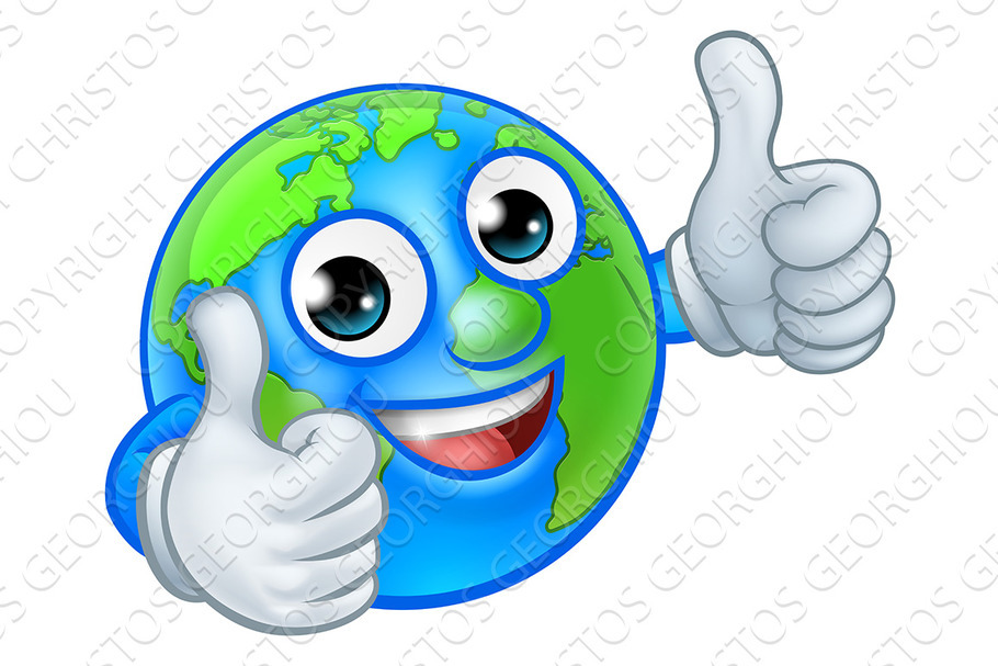 Earth Globe World Mascot Cartoon