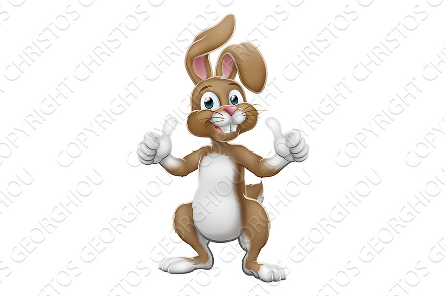 Easter Bunny Rabbit Cartoon Giving in Illustrations - product preview 8