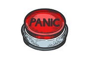 Panic button color sketch vector