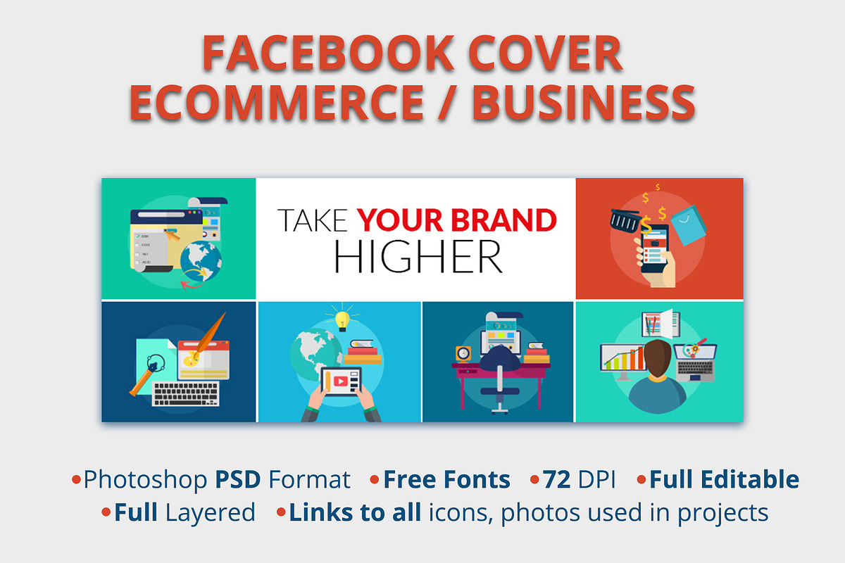 Facebook Cover Business Social Media in Facebook Templates - product preview 8