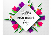 Happy Mothers day greeting poster.