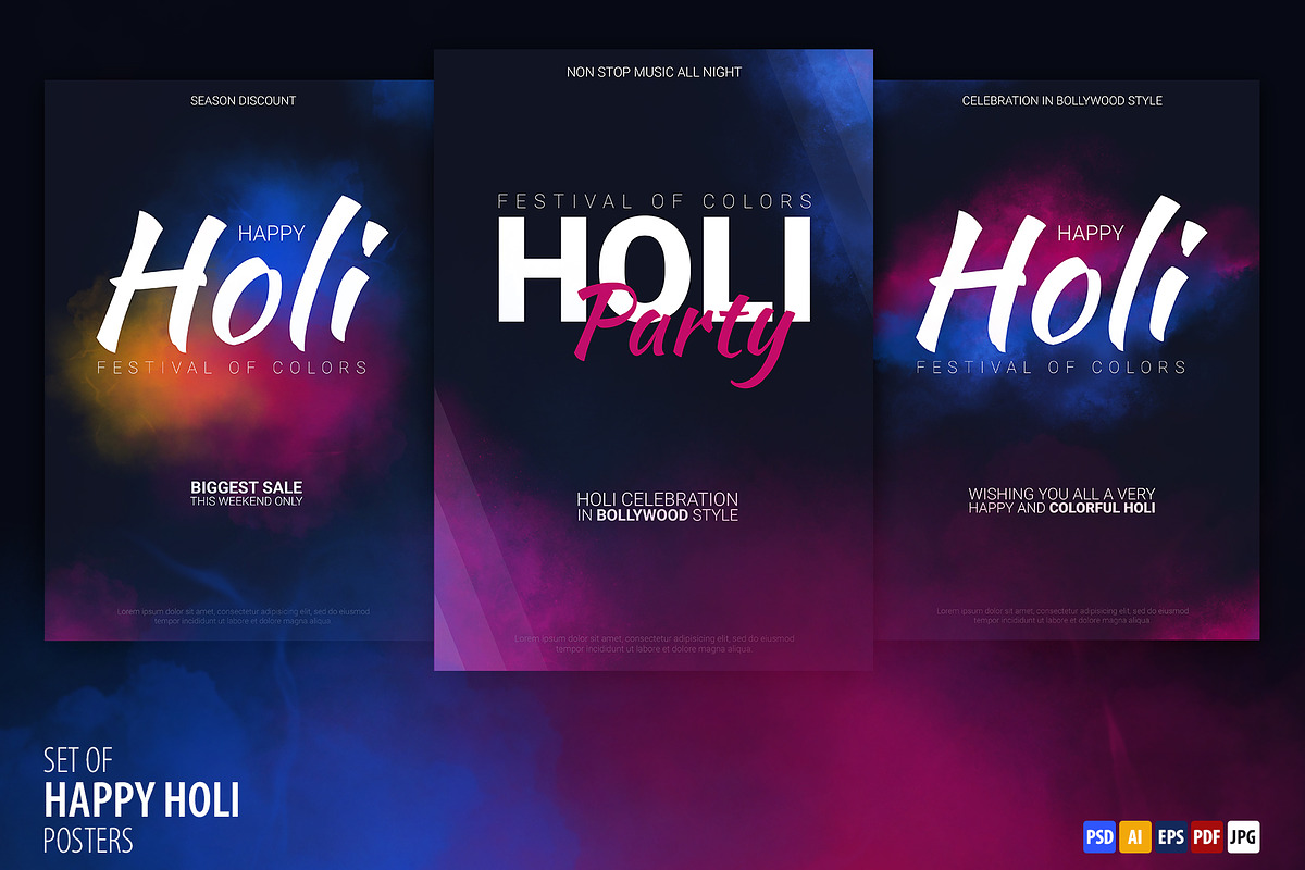 Happy Holi. Festival of Colors. in Flyer Templates - product preview 8