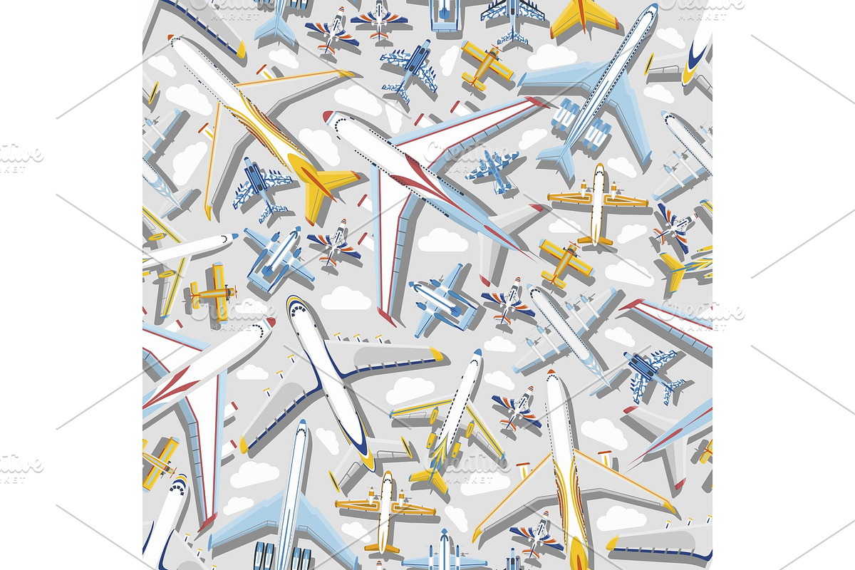 Plane seamless pattern vector in Illustrations - product preview 8